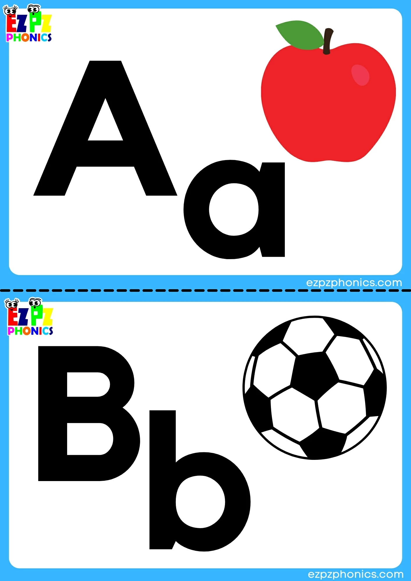 Half page flashcards Complete set a to z Free Download